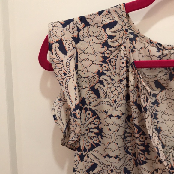 Cabi Tank Blouse in Orange/Navy/Tan - Picture 2 of 3